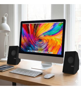 Siyah USB 2.0 + 3.5mm USB Hoparlör