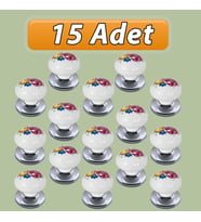 15 Adet Menekşe Kulp Beyaz Polimer Düğme Kulp Krom Tablalı Mobilya Mutfak Dolabı Çekmece Kulbu Kulpları