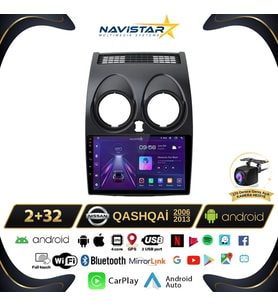 Nissan Qashqai 2+64GB Kablosuz Carplay  Android 13 2006-2013 Navigasyon Multimedya Sistemi