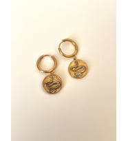 Yılan Motifli Çelik Küpe (Gold)