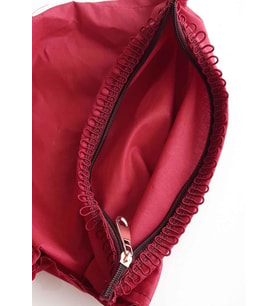 Angel Çanta Aksesuar Bordo Renk 28X28 Cm Dikilmiş Halde Fermuarlı Astar