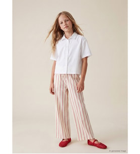 LCW Kids Kırmızı Kız Çocuk Çizgili Pantolon