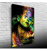 Dekoratif , Soyut , Renkli Kadın Tasvirli Kanvas Tablo 50 x 70