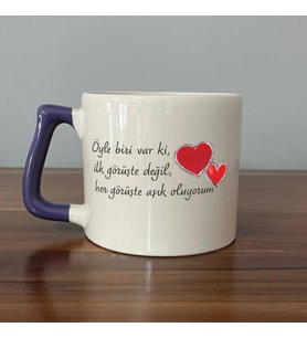 Öyle Biri Var Ki Baskılı Mor Kulplu D Kupa