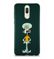 Huawei Mate 10 Lite Soft Premier Kapak Squidward Dokunaç Tasarımlı Silikon Kılıf - Yeşil (Şeffaf)