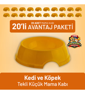 Kedi ve Köpek Tekli Küçük Mama Kabı - 20 Adet