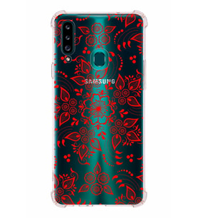 Samsung Galaxy  A20s  Köşe Korumalı Antişok Kapak Nostalji Desen Tasarımlı Şeffaf  Kılıf