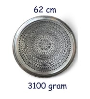 62 cm El İşlemeli Otantik Desenli Kalın Urfa Bakır Tepsi - KALAYLI-TPS455
