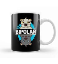 Cute & Funny Bipolar Polar Bear Polarity Pun Kupa Bardak Porselen