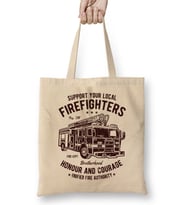 Support Your Local Firefighters Bez Çanta Uzun Saplı