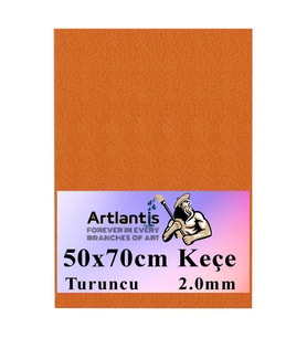 Turuncu Keçe 50x70 cm 2.0 mm 1 Adet Renkli Hobi Keçesi Elişi Keçesi Anasınıfı Kreş Okul Öncesi