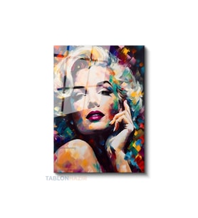 Dikey Cam Tablo Salon Duvar Tablosu Dikey Cam Mariliyn6 Yeni Ev Hediyesi Ofis Tablosu