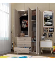 Kenzlife gardırop 3 kapılı 3 çekmeceli civanperçemi 180*120*52 crd XLARGE kapaklı gardolap dolap