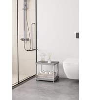Gri 2 Katlı 33X40 Ekstra Geniş Düzenleyici Mutfak Banyo Rafı Sehpa