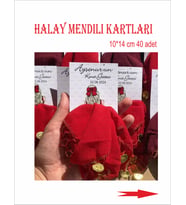 Kına Gecesi Halay Mendili Kartları 40 Adet Mendil Dahil Değildir