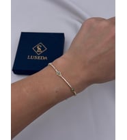 VIP Nazar Taşlı Hamsa Fatma Ana Eli 17+3 CM Ayarlanabilir Bileklik