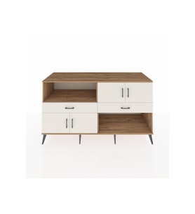 Kronos Konsol 3 Raflı 2 Çekmeceli 4 Kapaklı 176x59x99 Çam-Aytaşı