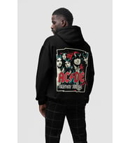 AC DC Highway To Hell Yazılı Unisex Oversize Müzik Grubu Rock Metal Hoodie