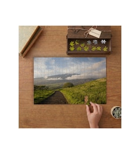 Yeşil Yol Dağ Manzarası Tasarımı 240 parça Ahşap Puzzle Ahşap Kutuda MP07927