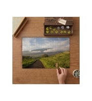 Yeşil Yol Dağ Manzarası Tasarımı 240 parça Ahşap Puzzle Ahşap Kutuda MP07927