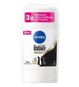 Nivea Kadın Stick Deodorant Black & White Invisible Ipeksi Pürüzsüzlük 48 Saat Anti-Perspirant Korum