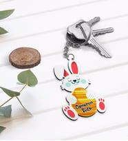 BK Gift Kişiye Özel Paskalya Bayramı Ahşap Anahtarlık-4