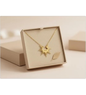 Kişiye Özel Tasarım Güneş İsim Kolye 925K Gümüş (Gold) Sevgiliye Hediye Takı
