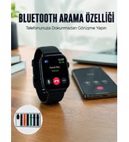Akıllı Saat 7 Kordonlu Bluetooth Aramalı Nabız Ve Dokunmatik Akıllı Saat