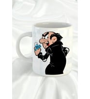 "Şirinler" Gargamel Gargi Tasarımlı Hediyelik Porselen Kupa Bardak (Beyaz)