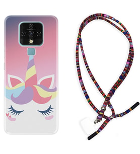Tecno Camon 16 18P Pova Kılıf Boyun Asklı Rasta Silikon Sweety Unicorn 1737