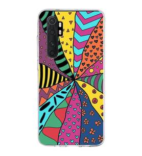 PrintiFy Xiaomi Mi Note 10 Lite ile Uyumlu 1mm Slim Fit Retro Colors 4 Baskılı Şeffaf  Kılıf