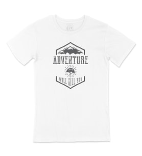 Gri Adventure Will Kill You Tişört