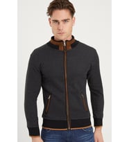 Dewberry Erkek Pamuklu Sweatshirt Noktalı Antrasit 1021 Günlük Üst Giyim, Jean Kombinleri, Seyahat Gardırobu