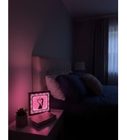 Işıltılı Aşk Silüeti - Dekoratif Lazer Kesim Led Gece Lambası Pembe