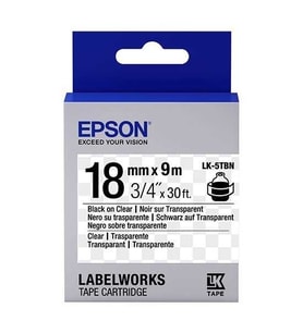 Tonersepeti Epson LK-5TBN Transparan Üzerine Siyah Orjinal Etiket