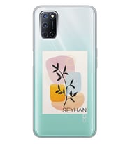 Oppo Brush Leaf Tasarımlı Şeffaf Telefon Kılıfı