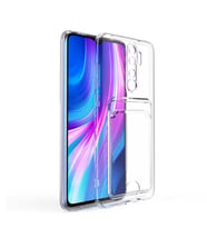 Xiaomi Redmi Note 8 Pro Kılıf Kartlıklı Şeffaf Zore Setra Clear Silikon Kapak (Renksiz)