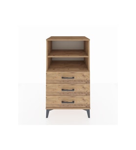 Hyperion Komodin 2 Raflı 3 Çekmeceli 60x44x106 Çam-Çam