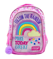 Muggle Okul Çantası Soft Rainbow Pembe Kız Çocuk İlkokul Sırt Çantası (Karışık)