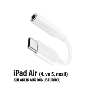 Type-c Aux Apple Uyumlu iPad Air 4 - 5 Nesil Kulaklık Dönüştürücü Type-c Çevirici Aparat