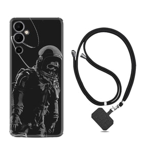 Tecno Pova 4 Kılıf Silikon Boyun Askılı İpli Desenli Silikon İskelet Astronot 1613