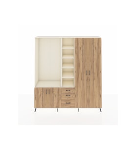 Hyperion Dolap 13 Raflı 3 Çekmeceli 4 Kapaklı 220x44x243 Aytaşı-Çam/Çam
