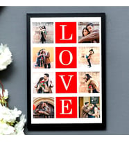 Sevgiliye Özel LOVE Tasarımlı Kolaj Yapışan Çerçeve Aşk Tablosu Sevgiliye Hediye