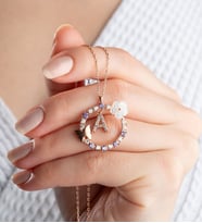 925 Ayar Gümüş Rose Harfli Kelebek Kolye
