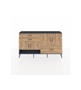 Arges Konsol 3 Raflı 3 Çekmeceli 4 Kapaklı 176x30x99 Antrasit-Çam