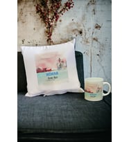 Mimar Kupa Bardak ve Yastık Set 004 (Beyaz)