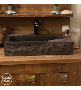 Bazalt Dizayn Kabartma Dikdörtgen Lavabo