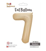 7 Rakam Karamel Folyo Balon 34"