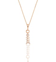 Gümüş rose zirkon taşlı balık kılçığı modeli kolye SGTL11873ROSE