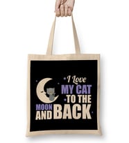 Cute I Love My Cat To The Moon and Back Bez Çanta Uzun Saplı